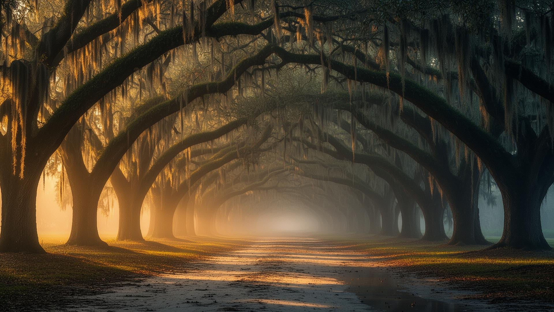 Live oak alley at Sapelo Sound, GA